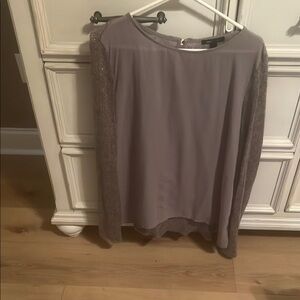 Mango Silver Long Sleeve Relaxed Blouse